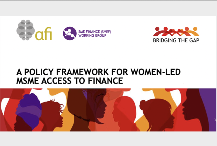 Policy Framework for Women-led MSME Access to Finance Title and Image of Colorful Women