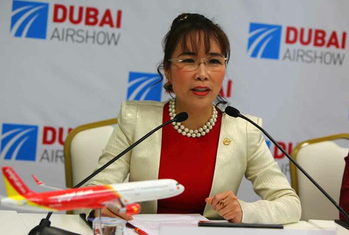 This file photo shows Nguyen Thi Phuong Thao, President and CEO of Vietnamese airline carrier Vietjet, speaking during a press conference in Dubai-AFP Photo This file photo shows Nguyen Thi Phuong Thao, President and CEO of Vietnamese airline carrier Vietjet, speaking during a press conference in Dubai-AFP Photo